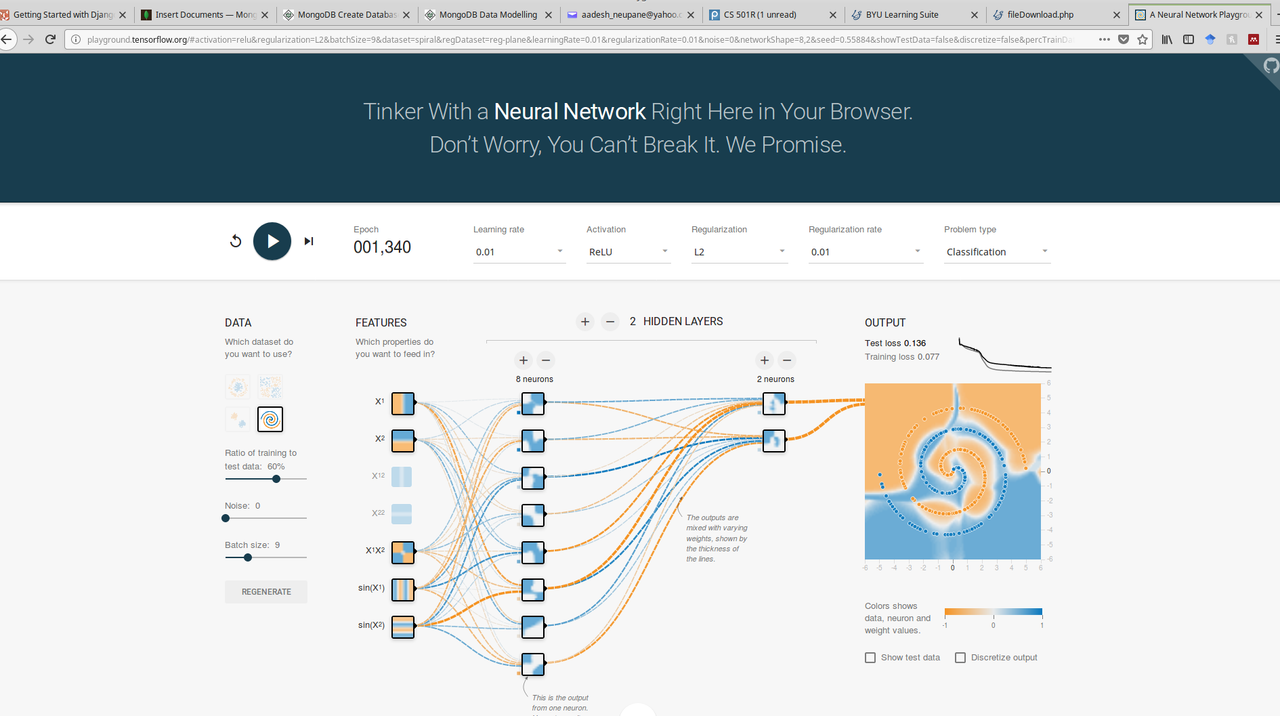 Spiral Dataset Experiment 1 